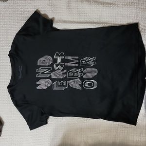 Underarmour girls T-shirt Black Heat Gear Youth Large
